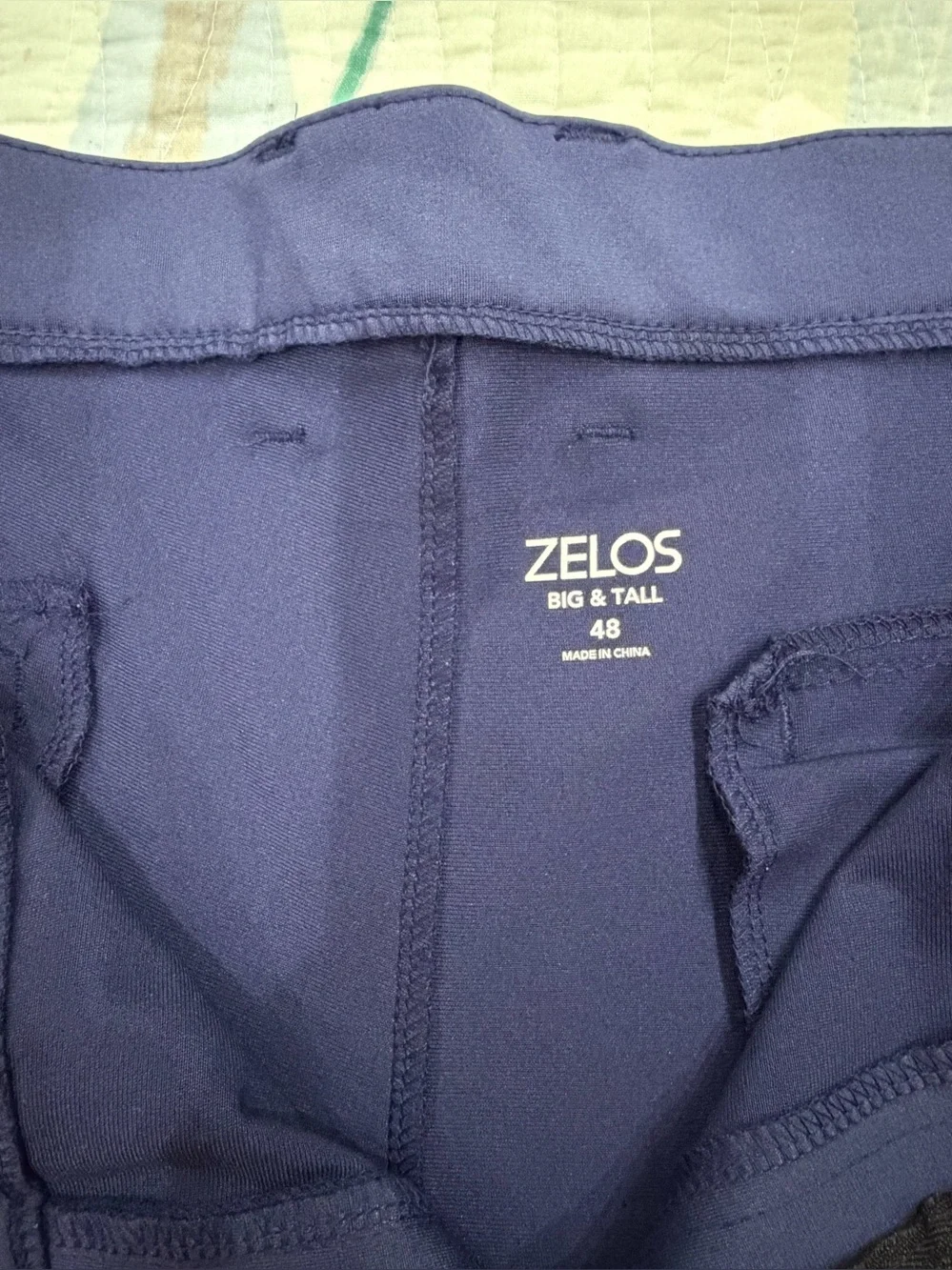 ZELOS Men's Navy Flat-Front Performance Pants